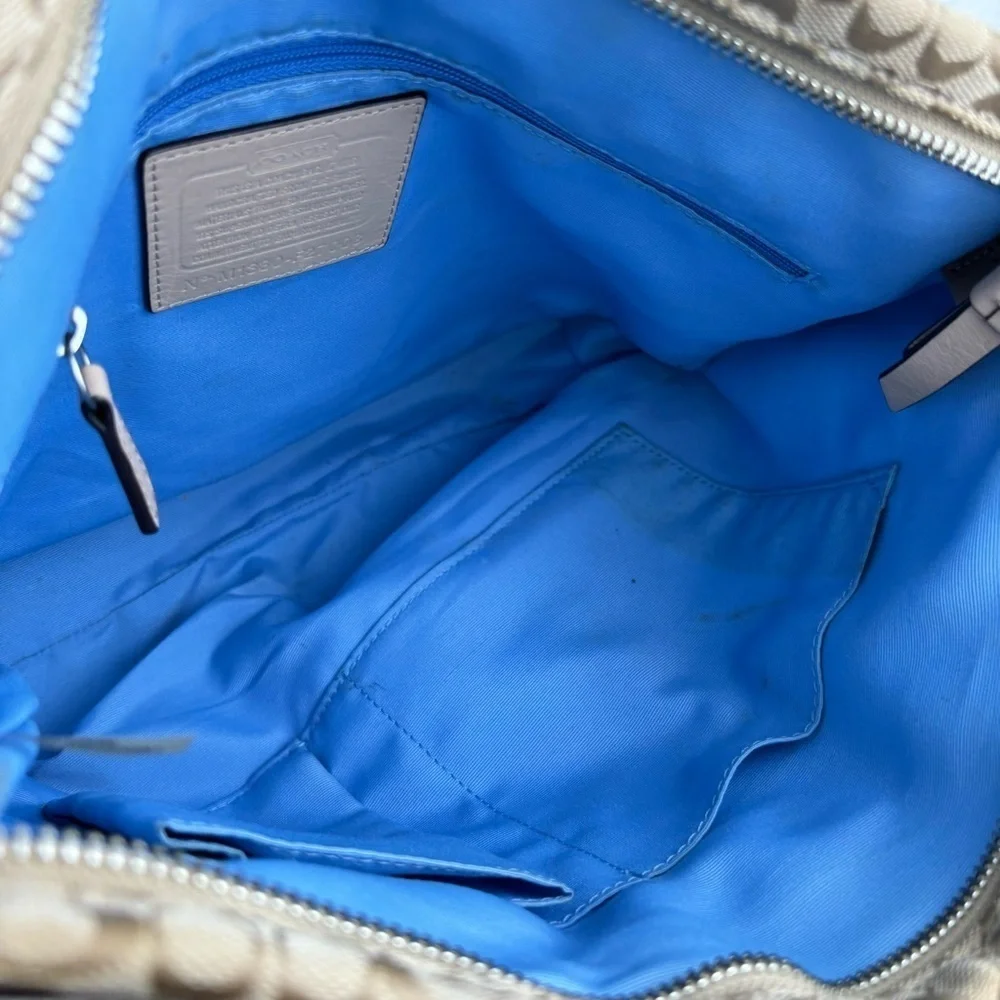 COACH SIGNATURE STRIPE TOTE SHOULDER BAG - Picture 6 of 9